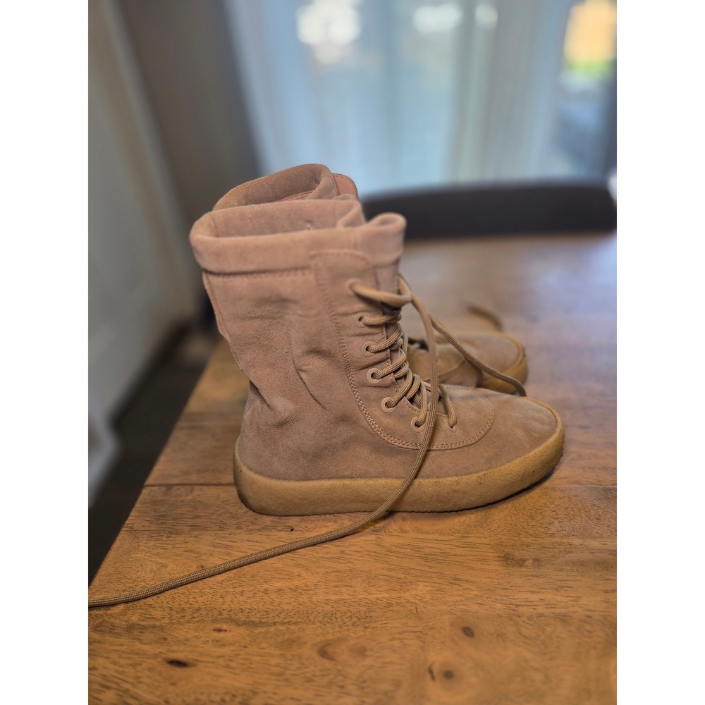 Yeezy Season 2 Crepe Boot Taupe Suede KM1011 Lace Up Combat Boots